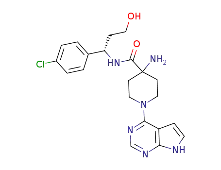 4-amino-N-[(1S)-1-(4-chlorophenyl)-3-hydroxy-propyl]-1-(7H-pyrrolo[2,3-d]pyrimidin-4-yl)piperidine-4-carboxamide