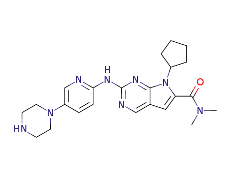 (7-cyclopentyl-Ν,Ν-dimethyl-2-[(5-piperazin-1-ylpyridin-2-yl)amino]pyrrolo [2,3-d]pyrimidine-6-carboxamide)