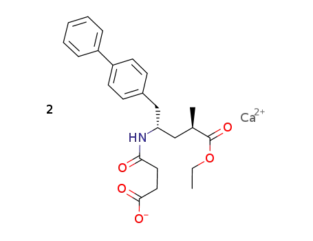 N-(3-carboxyl-1-oxopropyl)-(4S)-(p-phenylphenyl-methyl)-4-amino-(2R)-methylbutanoic acid ethyl ester calcium salt