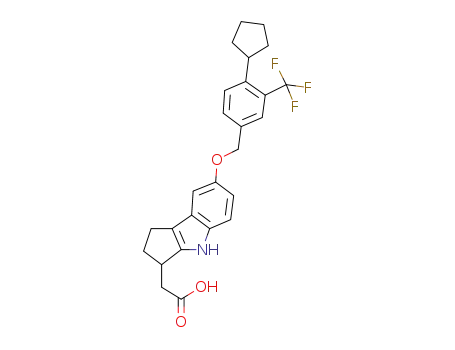 2-(7-(4-cyclopentyl-3-(trifluoromethyl)benzyloxy)-1,2,3,4-tetrahydrocyclopenta[b]indol-3-yl)acetic acid