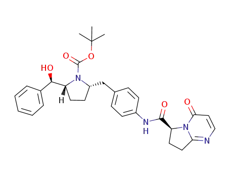 tert-butyl(2R,5S)-2-[(R)-hydroxy(phenyl)methyl]-5-[4-({[(6S)-4-oxo-4,6,7,8-tetrahydropyrrolo[1,2-α]pyrimidin-6-yl]carbonyl}amino)benzyl]pyrrolidine-1-carboxylate