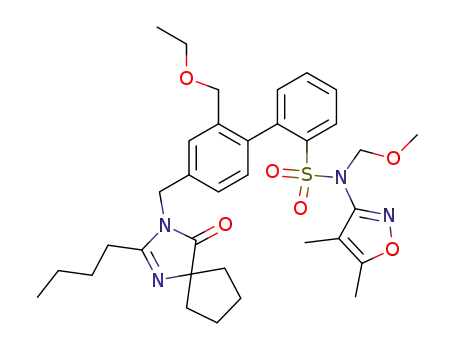 4'-[(2-butyl-4-oxo-1,3-diazaspiro[4.4]non-1-en-3-yl)methyl-N-](4,5-dimethyl-3-isoxazolyl)-2'-(ethoxymethyl)-N-(methoxymethyl) [1,1'-biphenyl]-2-sulfonamide