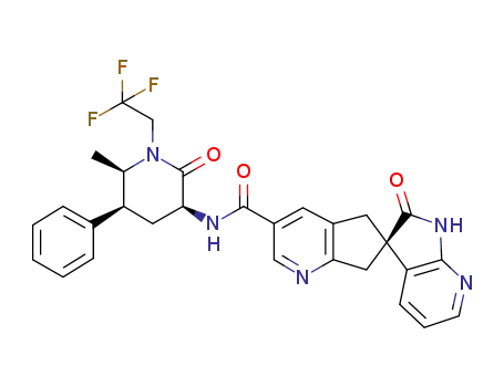 (6S)-N-[(3S,5S,6R)-6-methyl-2-oxo-5-phenyl-1-(2,2,2-trifluoroethyl)piperidin-3-yl]-2'-oxo-1',2',5,7-tetrahydrospiro[cyclopenta[b]pyridine-6,3'-pyrrolo[2,3-b]pyridine]-3-carboxamide
