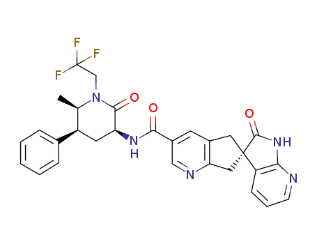 (6S)-N-[(3S,5S,6R)-6-methyl-2-oxo-5-phenyl-1-(2,2,2-trifluoroethyl)piperidin-3-yl]-2′-oxo-1′,2′,5,7-tetrahydrospiro[cyclopenta[b]pyridine-6,3′-pyrrolo[2,3-b]pyridine]-3-carboxamide