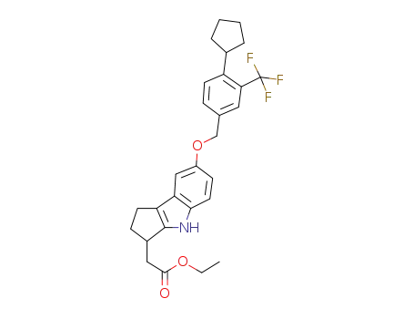 (R/S)-ethyl 2-(7-(4-cyclopentyl-3-(trifluoromethyl)benzyloxy)-1,2,3,4-tetrahydrocyclopenta[b]indol-3-yl)acetate